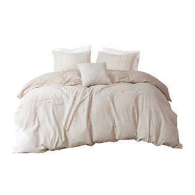 Olliix Clean Spaces Dover Natural King Cal King 5pc Comforter Cover Set