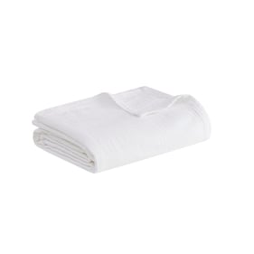 Olliix Clean Spaces Gauze White King Lightweight Blanket