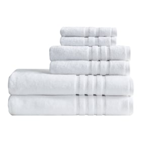 Olliix Clean Spaces Nurture White Sustainable Antimicrobial 6pc Bath Towel ...