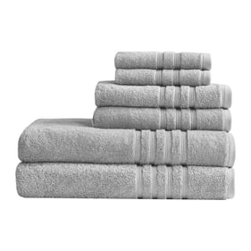 Olliix Clean Spaces Nurture Grey Sustainable Antimicrobial 6pc Bath Towel S...