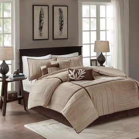 Olliix Madison Park Dune Beige Queen 7pc Comforter Set