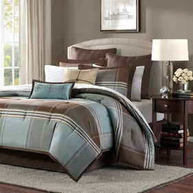 Olliix Madison Park Lincoln Square Brown Cal King 8pc Comforter Set