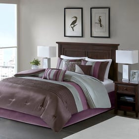 Olliix Madison Park Amherst Purple King 7pc Comforter Set