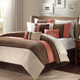 Olliix Madison Park Palisades Coral King 7pc Comforter Set