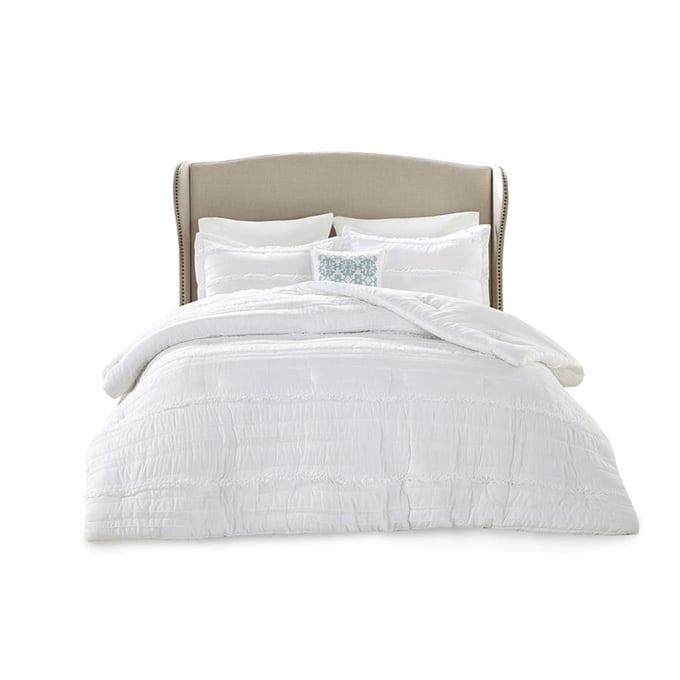 Olliix Madison Park Celeste White Cal King 5pc Comforter Set OLIX-MP10-2529