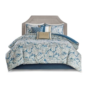 Olliix Madison Park Gabby Blue Queen 7pc Comforter Set