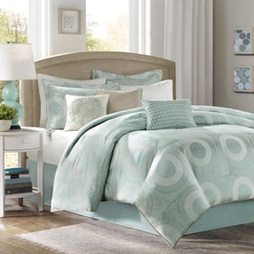 Olliix Madison Park Baxter Seafoam Sage King 7pc Comforter Set