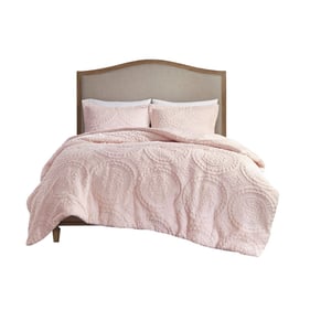 Olliix Madison Park Arya Blush Twin Embroidered Comforter Mini Set