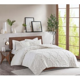 Olliix Madison Park Pacey Off White Full Queen Tufted Comforter Set