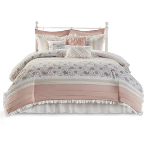 Olliix Madison Park Dawn Blush Queen 9pc Comforter Set