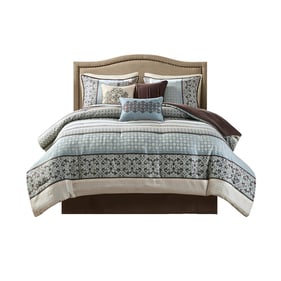 Olliix Madison Park Princeton Blue Cal King 7pc Comforter Set