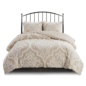 Olliix Madison Park Viola Taupe Full Queen 3pc Tufted Comforter Set