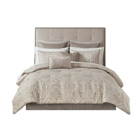 Olliix Madison Park Emilia Khaki Queen 12pc Jacquard Comforter Set