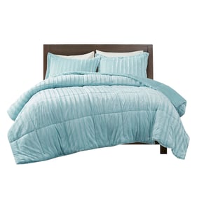 Olliix Madison Park Duke Aqua Full Queen Comforter Mini Set