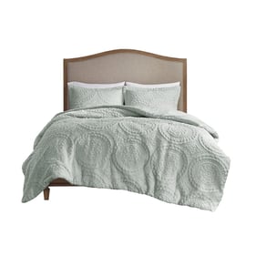 Olliix Madison Park Arya Aqua Twin Embroidered Comforter Mini Set