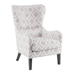 Olliix Madison Park Arianna Grey White Swoop Wing Chair