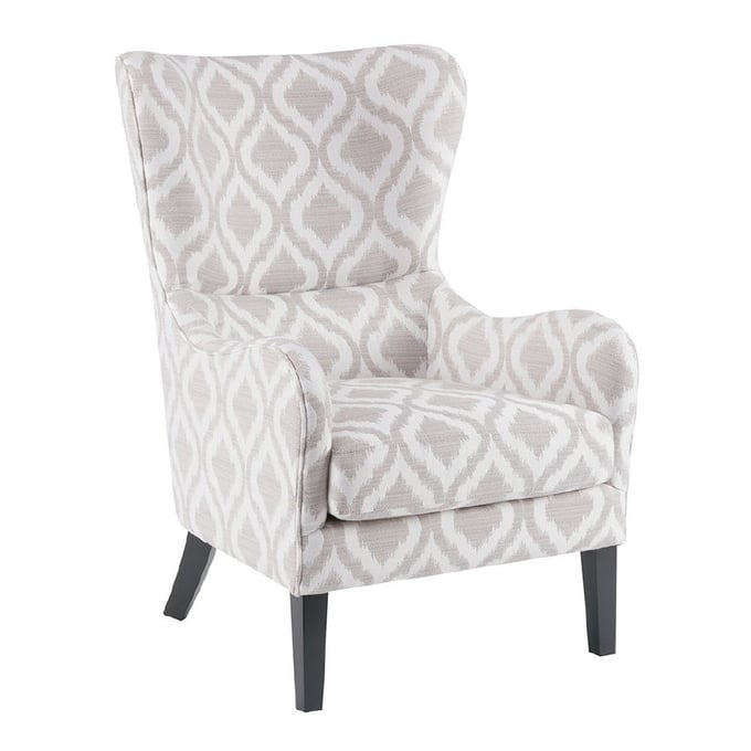 Olliix Madison Park Arianna Grey White Swoop Wing Chair OLIX-MP100-0018