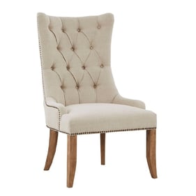 Olliix Madison Park Lucas Cream Button Tufted Captain Accent Chair