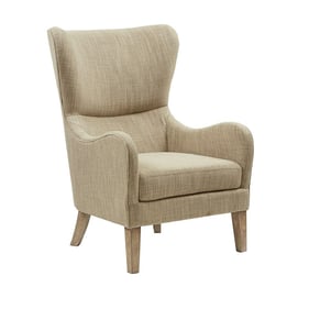 Olliix Madison Park Arianna Taupe Swoop Wing Chair