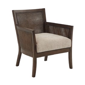 Olliix Madison Park Diedra Tan Espresso Cane Armchair