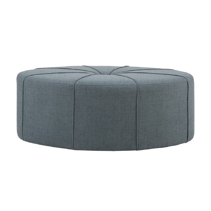 Olliix Madison Park Ferris Blue Oval Ottoman OLIX-MP101-0199