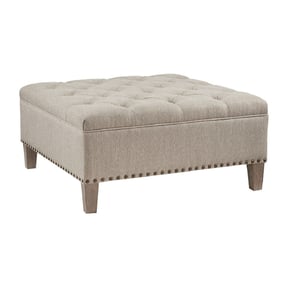 Olliix Madison Park Lindsey Taupe Tufted Square Cocktail Ottoman