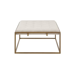 Olliix Madison Park Greenwich Ivory Square Shape Ottoman Coffee Table