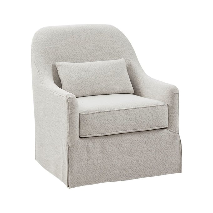 Olliix Madison Park Theo Ivory Black Swivel Glider Chair OLIX-MP103-0856