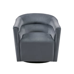 Olliix Madison Park Ryker Gray Upholstered Barrel 360 Degree Swivel Chair