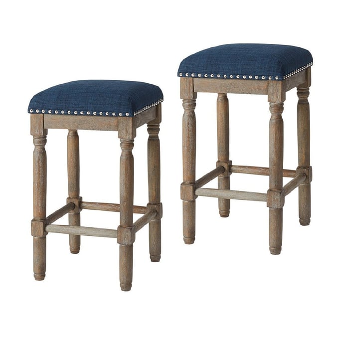 2 Olliix Madison Park Cirque Navy Counter Height Stools OLIX-MP104-0037