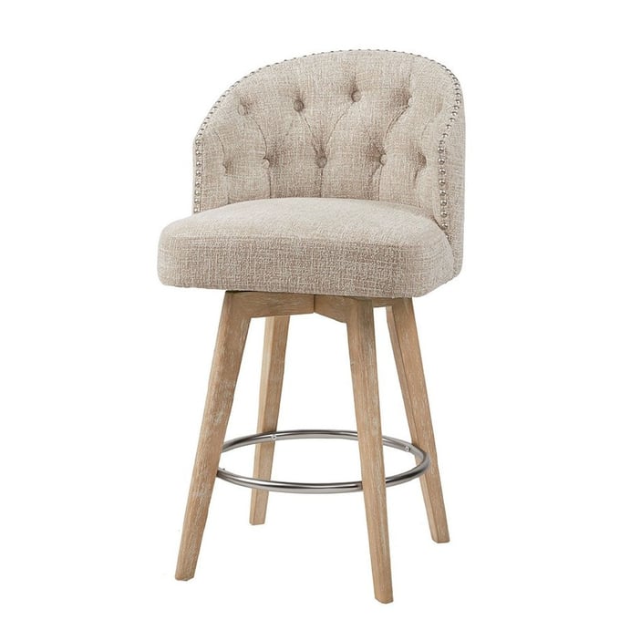 Olliix Madison Park Onyx Cream Swivel Counter Height Stool OLIX-MP104-0577