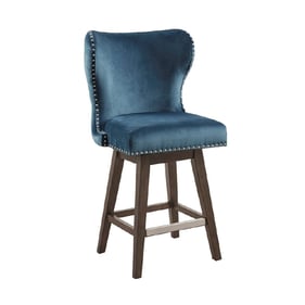 Olliix Madison Park Hancock Dark Blue Swivel Counter Height Stool