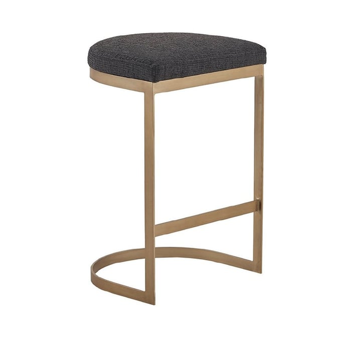 Olliix Madison Park Maison Charcoal Antique Gold Counter Height Stool OLIX-MP104-1079