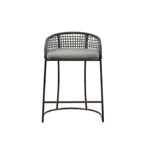 Olliix Madison Park Hermosa Dark Gray Woven Counter Height Stool