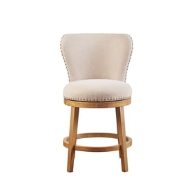 Olliix Madison Park Stewart Tan Upholstered 360 Degree Swivel Counter Stool