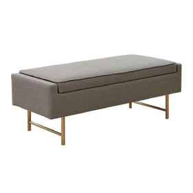 Olliix Madison Park Heath Grey Soft Close Storage Accent Bench