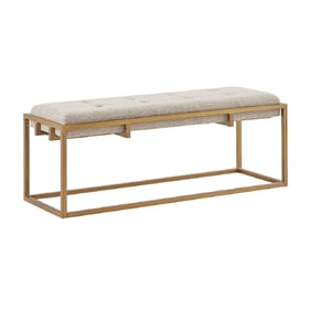 Olliix Madison Park Greenwich Brown Antique Bronze Metal Base Accent Bench