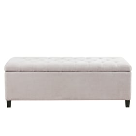 Olliix Madison Park Shandra Natural Tufted Top Soft Close Storage Bench