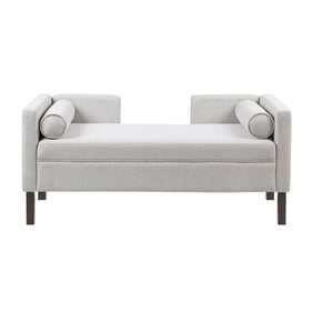 Olliix Madison Park Bradford Gray Upholstered Accent Bench