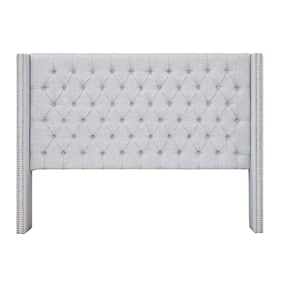 Olliix Madison Park Amelia Grey Queen Upholstery Headboard