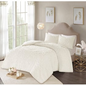 Olliix Madison Park Laetitia Off White Full Queen 3pc Duvet Cover Set