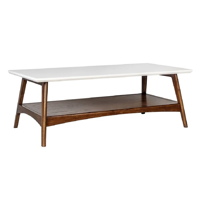 Olliix Madison Park Parker Off White Pecan Coffee Table OLIX-MP120-0094