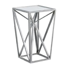 Olliix Madison Park Zee Silver Angular Mirror Accent Table