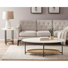 Olliix Madison Park Beaumont White Natural 3pc Coffee Table Set