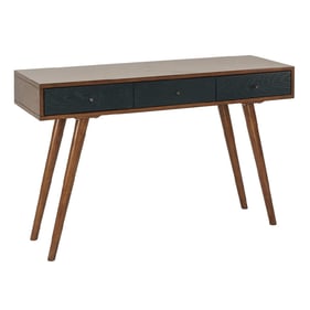 Olliix Madison Park Rigby Pecan Blue 3 Drawer Writing Desk