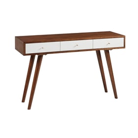 Olliix Madison Park Rigby White Pecan 3 Drawer Writing Desk