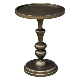 Olliix Madison Park Del Mar Bronze Pedestal Accent Table