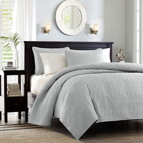 Olliix Madison Park Quebec Grey Full Queen Reversible Quilt Set