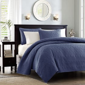 Olliix Madison Park Quebec Navy Full Queen Reversible Quilt Set