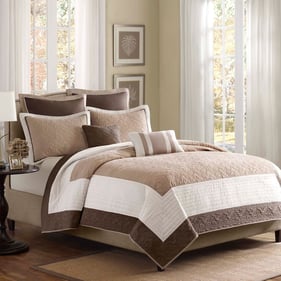 Olliix Madison Park Attingham Beige Full Queen 7pc Quilt Set